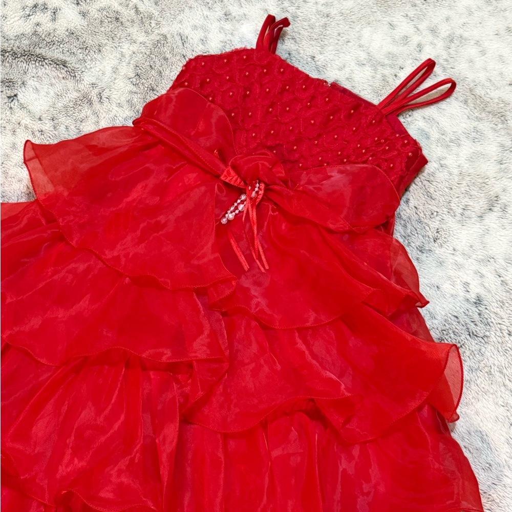 Elegant Red Kids Dress - Picture 4 of 6